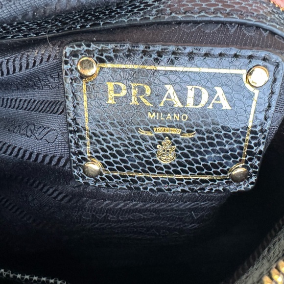 💯Authentic Prada Python Black Satchel Shoulder Bag - Picture 8 of 8